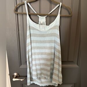 Razorback Light Blue and Gray Striped Tank Top